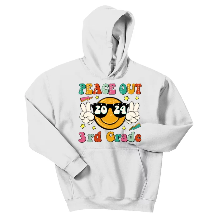 Peace Out 2024 3rd Grade Kids Hoodie