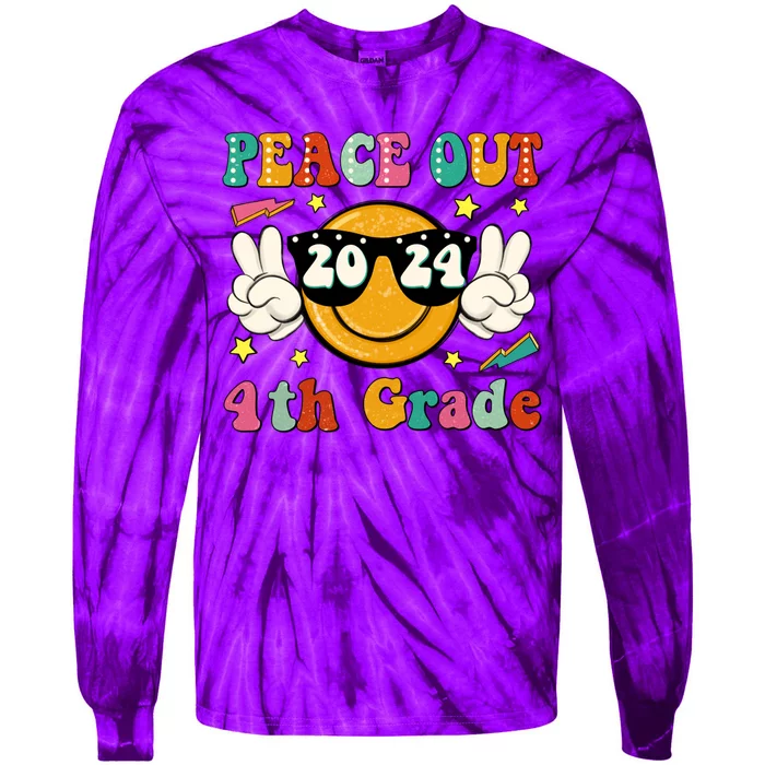 Peace Out 2024 4th Grade Tie-Dye Long Sleeve Shirt