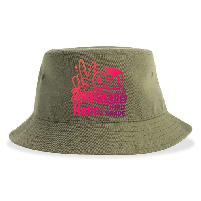 Peace Out 2Nd Grade Hello 3Rd Grade Teacher Graduation Cap Funny Gift Sustainable Bucket Hat