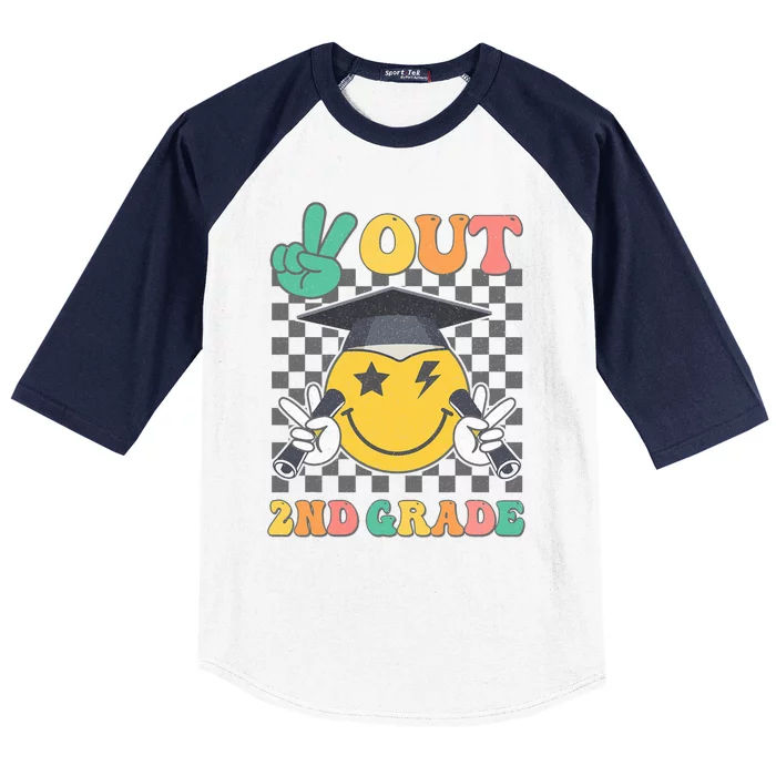 Peace Out 2nd Grade Graduation Last Day School Second Grade Baseball Sleeve Shirt