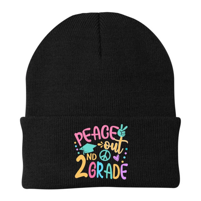 Peace Out 2nd Grade Bye Bye School Hello Summer Knit Cap Winter Beanie