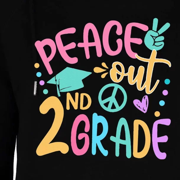 Peace Out 2nd Grade Bye Bye School Hello Summer Womens Funnel Neck Pullover Hood