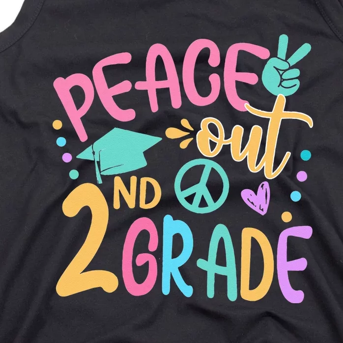 Peace Out 2nd Grade Bye Bye School Hello Summer Tank Top