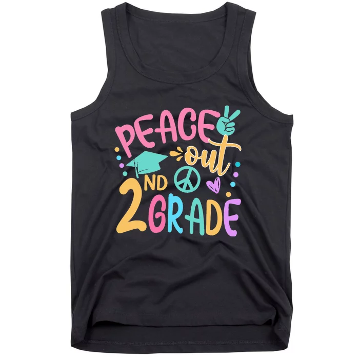 Peace Out 2nd Grade Bye Bye School Hello Summer Tank Top