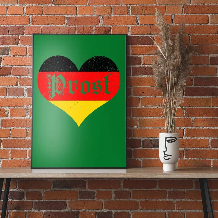 Prost Oktoberfest 2024 German Flag Heart Beer Gift Poster