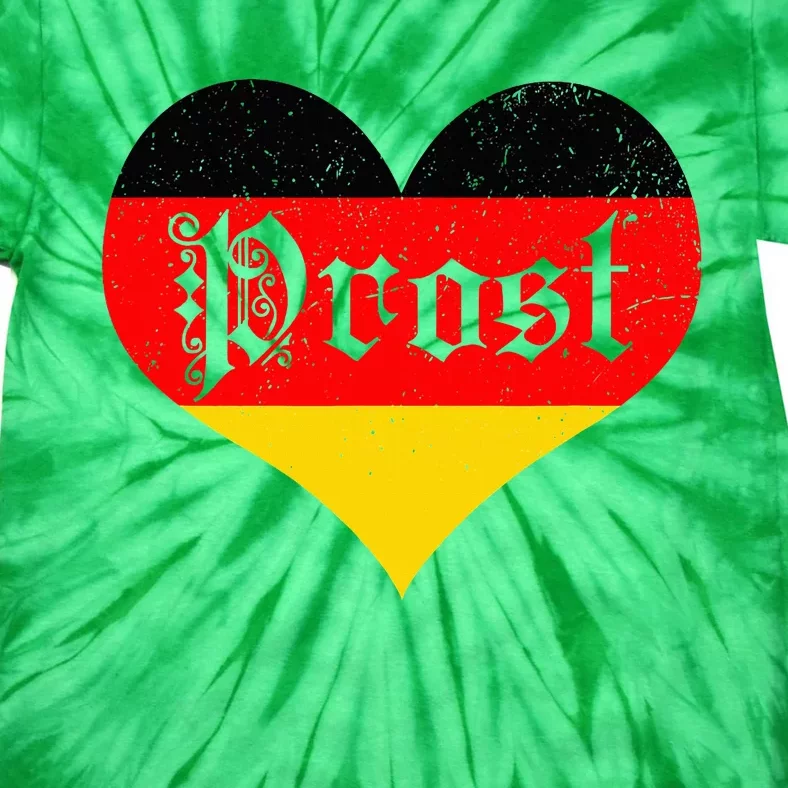 Prost Oktoberfest 2024 German Flag Heart Beer Gift Tie-Dye T-Shirt