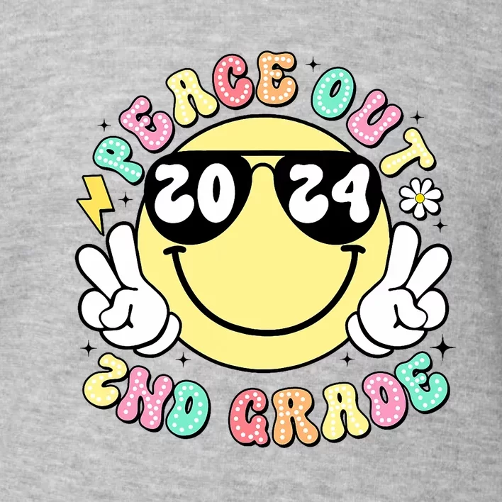 Peace Out 2nd Grade Retro Smile Last Day Of School 2024 Toddler Sweatshirt