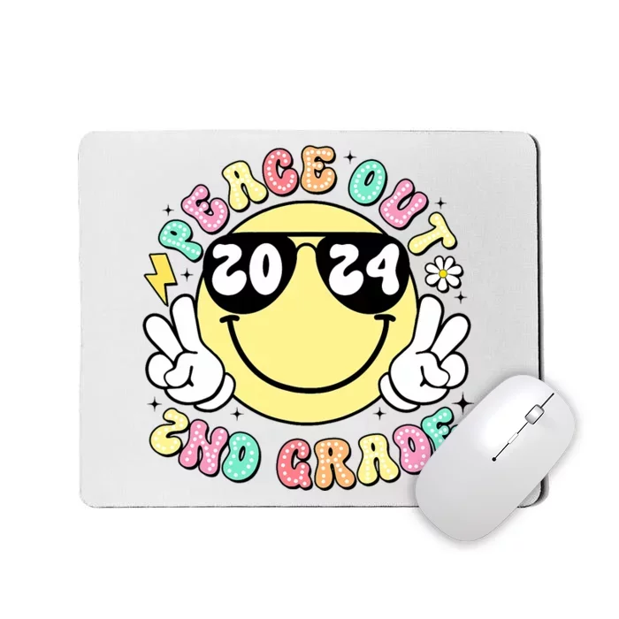 Peace Out 2nd Grade Retro Smile Last Day Of School 2024 Mousepad