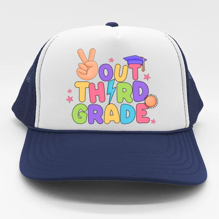 Peace Out 3rd Grade Tie Dye Last Day Of School Teacher Trucker Hat