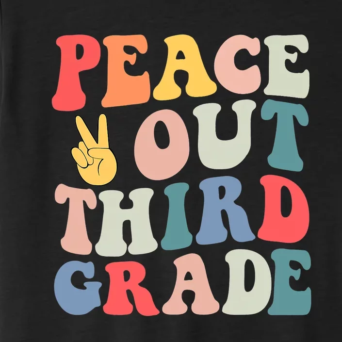 Peace Out 3rd Grade Retro Pastel Happy Last Day Out School ChromaSoft Performance T-Shirt