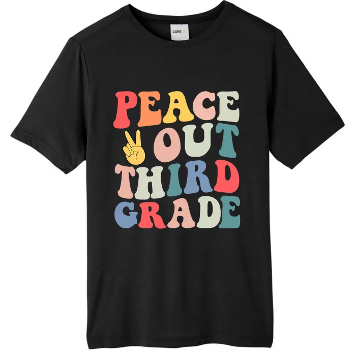 Peace Out 3rd Grade Retro Pastel Happy Last Day Out School ChromaSoft Performance T-Shirt