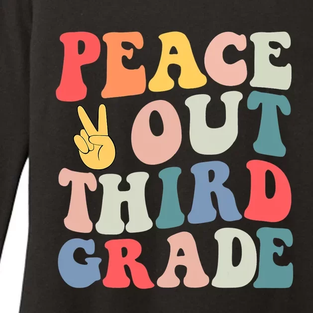 Peace Out 3rd Grade Retro Pastel Happy Last Day Out School Womens CVC Long Sleeve Shirt