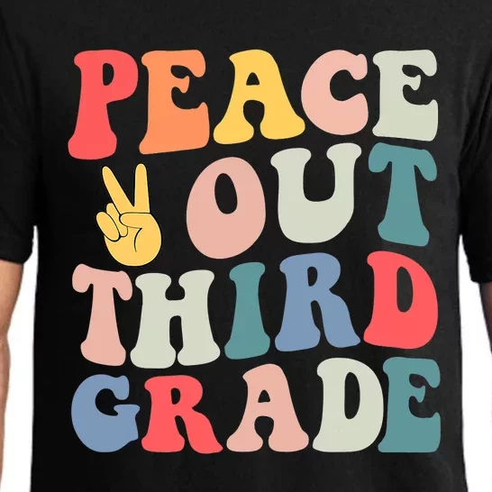 Peace Out 3rd Grade Retro Pastel Happy Last Day Out School Pajama Set