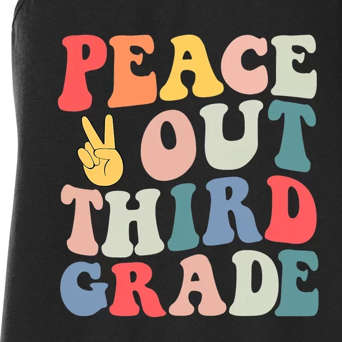 Peace Out 3rd Grade Retro Pastel Happy Last Day Out School Women's Racerback Tank