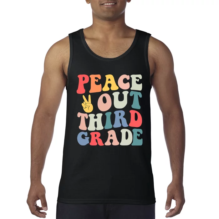 Peace Out 3rd Grade Retro Pastel Happy Last Day Out School Tank Top