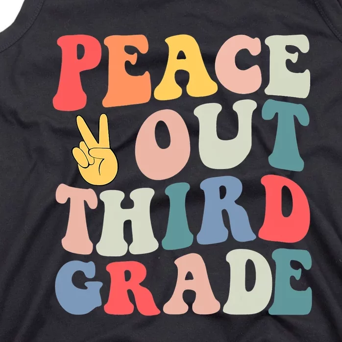 Peace Out 3rd Grade Retro Pastel Happy Last Day Out School Tank Top