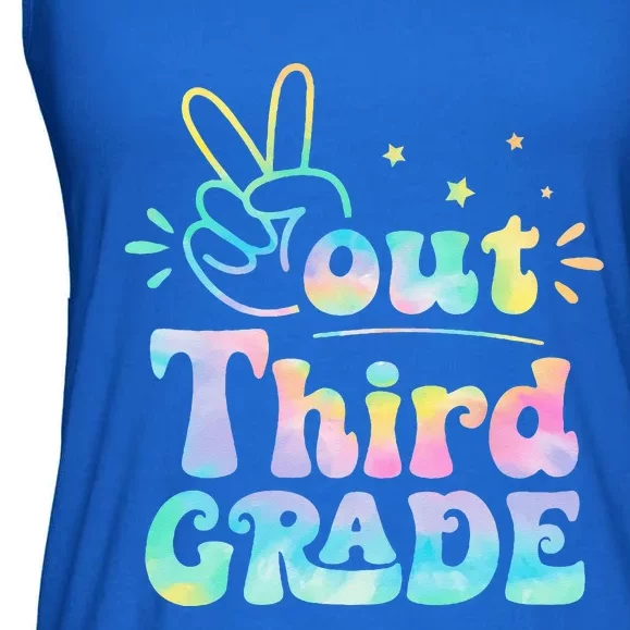 Peace Out 3rd Grade Tie Dye Last Day Of School Teacher Ladies Essential Flowy Tank