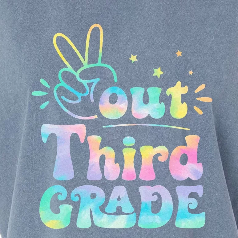 Peace Out 3rd Grade Tie Dye Last Day Of School Teacher Garment-Dyed Women's Muscle Tee