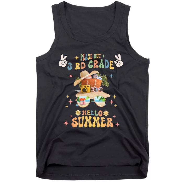 Peace out 3rd Grade Hello Summer Tank Top