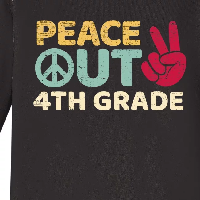 Peace Out 4th Grade Graduation Last Day Of School Baby Long Sleeve Bodysuit