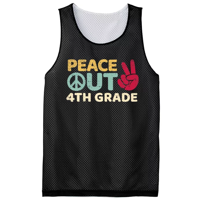 Peace Out 4th Grade Graduation Last Day Of School Mesh Reversible Basketball Jersey Tank