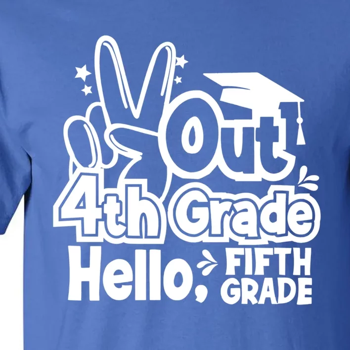 Peace Out 4Th Grade Hello 5Th Grade Teacher Graduation Cap Great Gift Tall T-Shirt