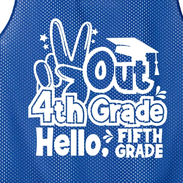 Peace Out 4Th Grade Hello 5Th Grade Teacher Graduation Cap Great Gift Mesh Reversible Basketball Jersey Tank