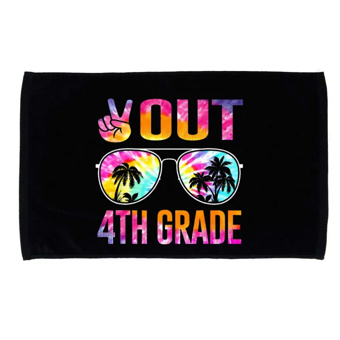 Peace Out 4th Grade Tie Dye Graduation Last Day Of School Microfiber Hand Towel