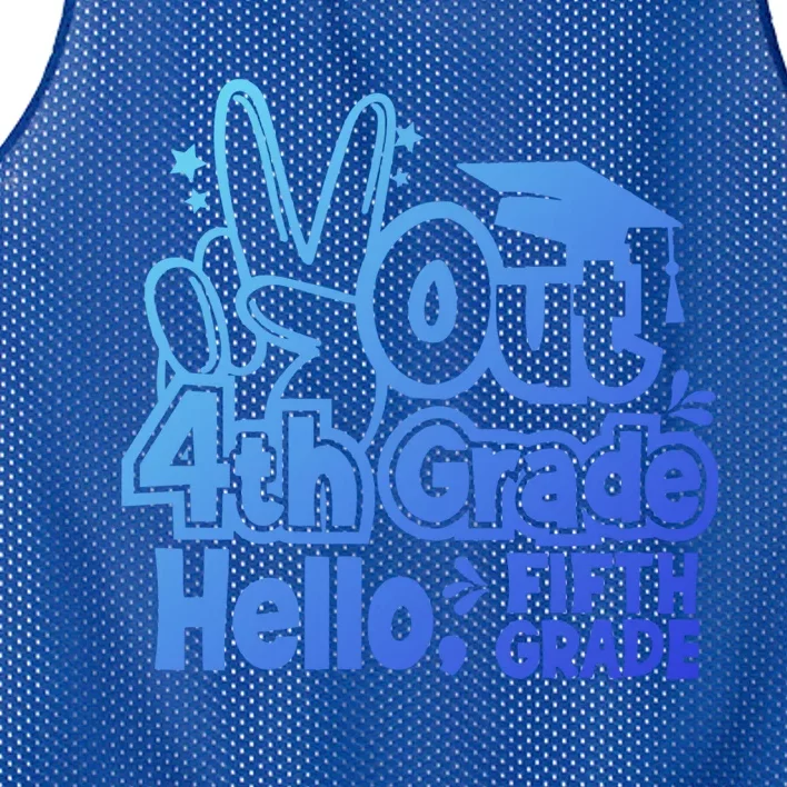 Peace Out 4Th Grade Hello 5Th Grade Teacher Graduation Cap Great Gift Mesh Reversible Basketball Jersey Tank