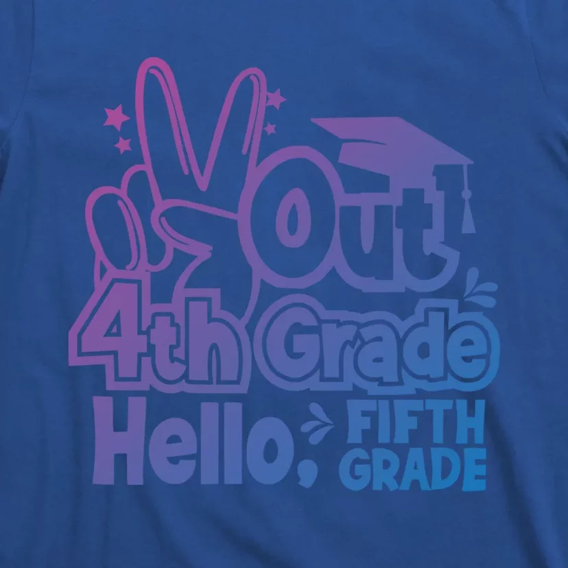 Peace Out 4Th Grade Hello 5Th Grade Teacher Graduation Cap Great Gift T-Shirt