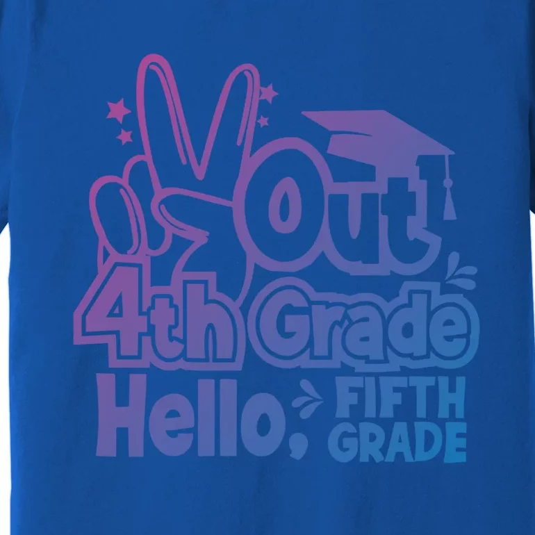 Peace Out 4Th Grade Hello 5Th Grade Teacher Graduation Cap Great Gift Premium T-Shirt