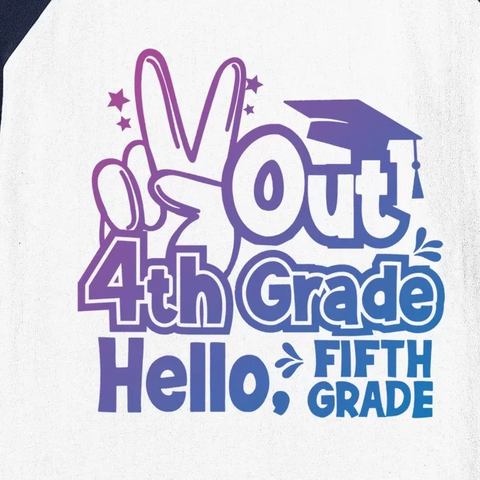 Peace Out 4Th Grade Hello 5Th Grade Teacher Graduation Cap Great Gift Baseball Sleeve Shirt