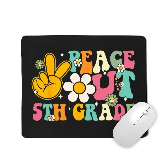 Peace Out 5th Grade Graduation Last Day Of School Groovy Mousepad