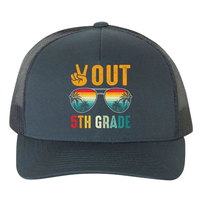 Peace Out 5th Grade Retro Graduation Last Day Of School Yupoong Adult 5-Panel Trucker Hat