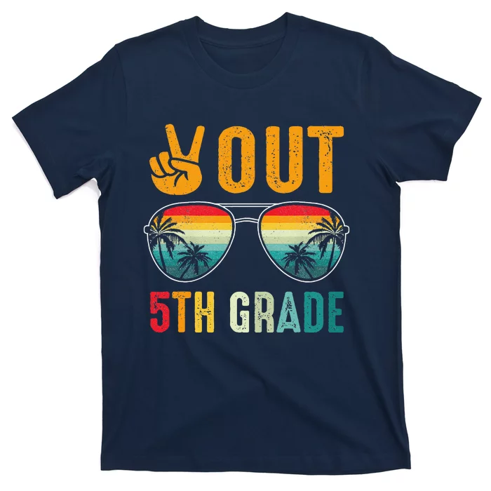 Peace Out 5th Grade Retro Graduation Last Day Of School T-Shirt