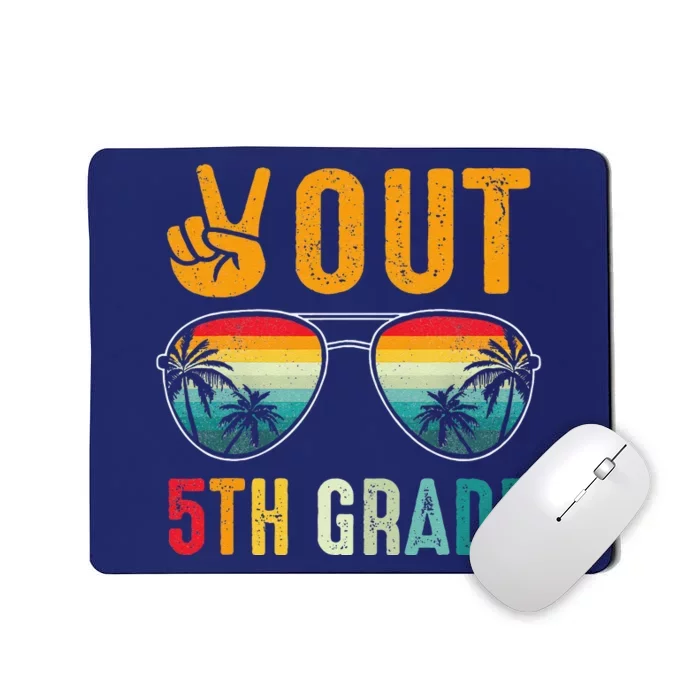 Peace Out 5th Grade Retro Graduation Last Day Of School Mousepad