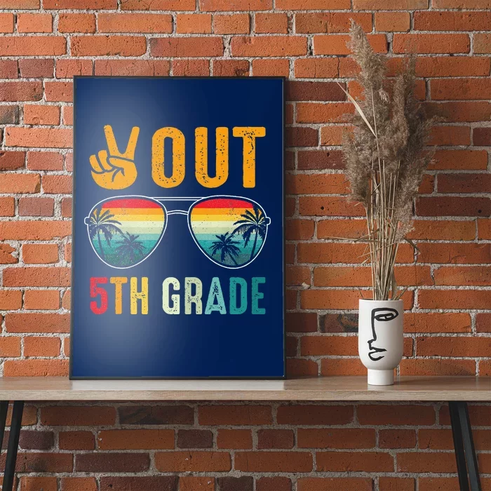 Peace Out 5th Grade Retro Graduation Last Day Of School Poster