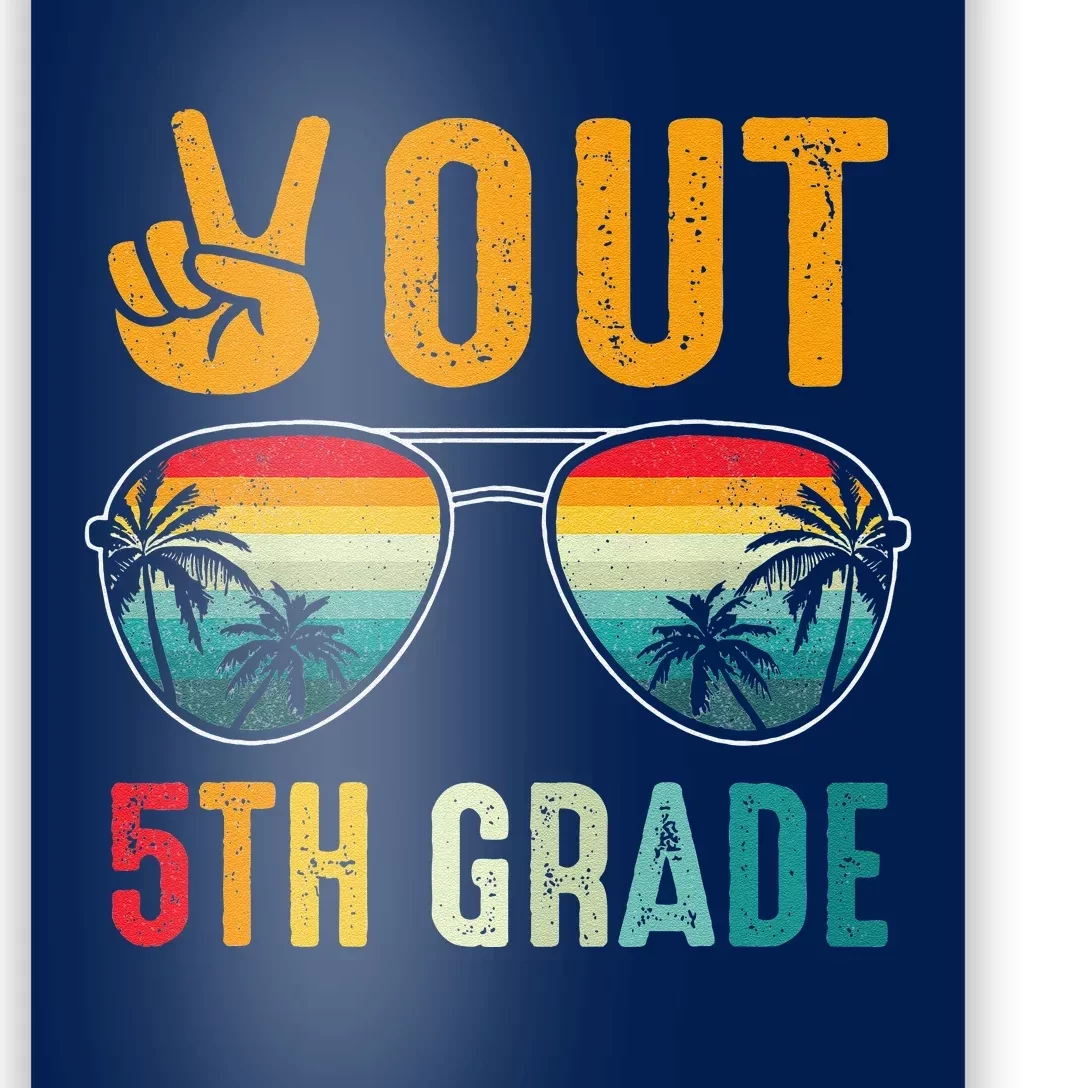 Peace Out 5th Grade Retro Graduation Last Day Of School Poster