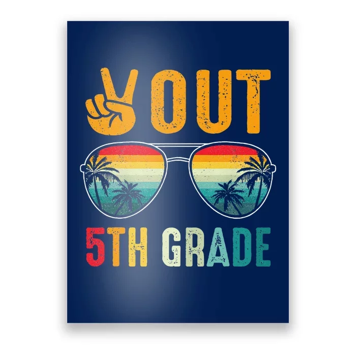 Peace Out 5th Grade Retro Graduation Last Day Of School Poster