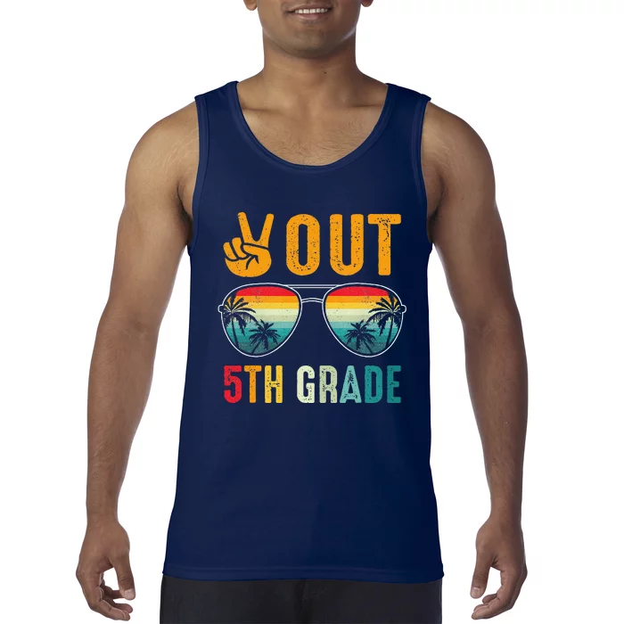 Peace Out 5th Grade Retro Graduation Last Day Of School Tank Top