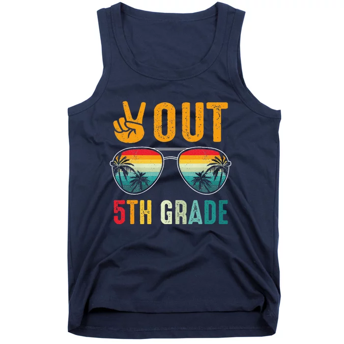 Peace Out 5th Grade Retro Graduation Last Day Of School Tank Top