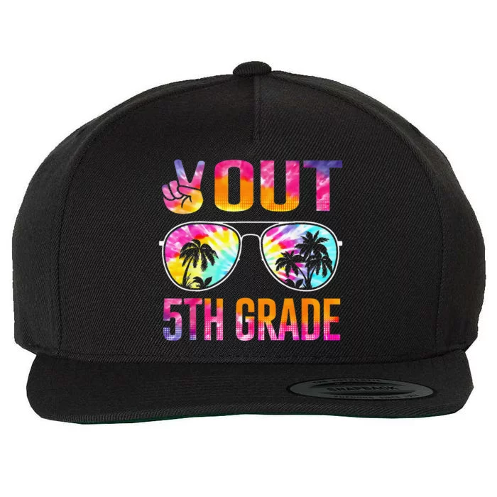 Peace Out 5th Grade Tie Dye Graduation Last Day Of School Wool Snapback Cap