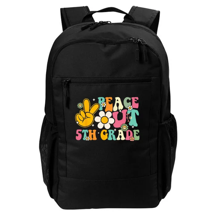 Peace Out 5th Grade Graduation Last Day Of School Groovy Daily Commute Backpack