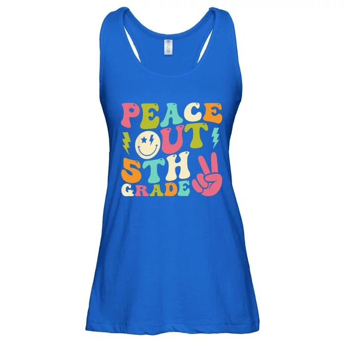 Peace Out 5th Grade Groovy Graduation Last Day of School Ladies Essential Flowy Tank