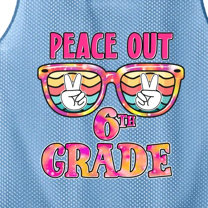 Peace Out 6th Sixth Grade Graduation Last Day Of School Gift Mesh Reversible Basketball Jersey Tank