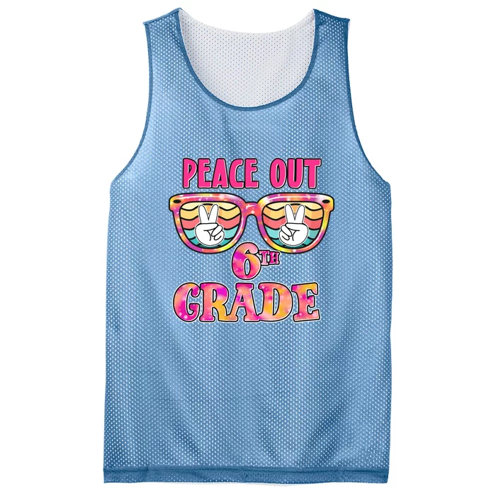 Peace Out 6th Sixth Grade Graduation Last Day Of School Gift Mesh Reversible Basketball Jersey Tank