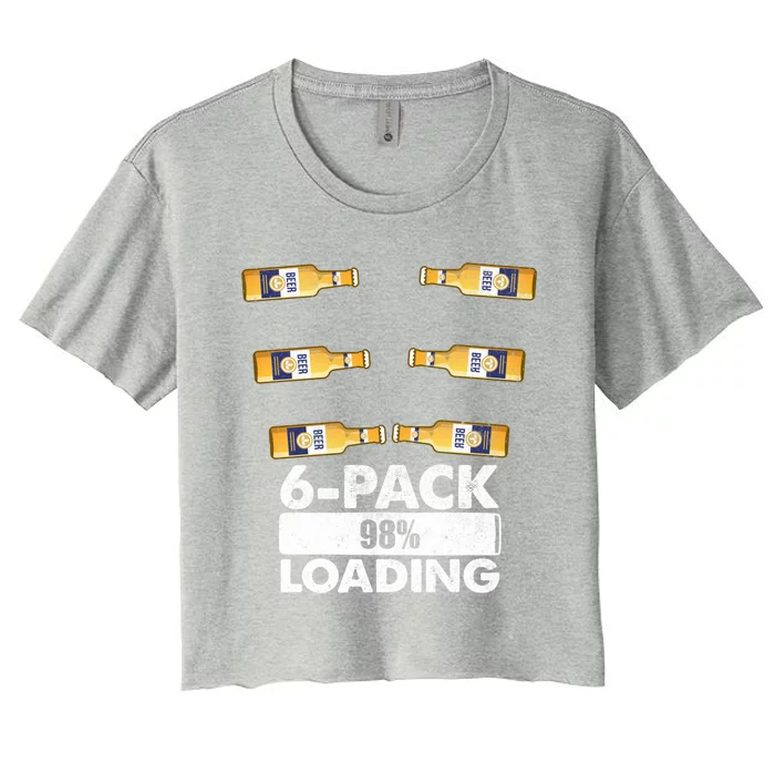 Pack Of 6 Loading Beer Mugs Gift Women's Crop Top Tee