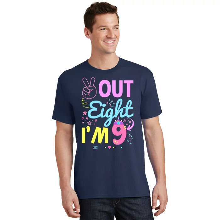 Peace Out 8 IM 9 Years Old 9th Happy Birthday For Boy Girl T-Shirt