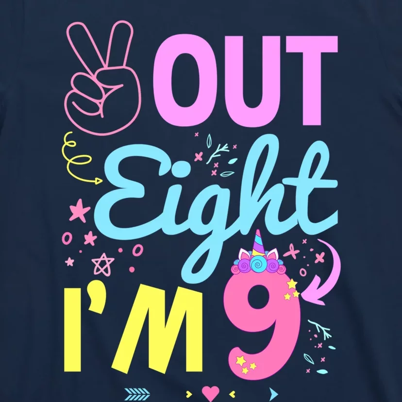 Peace Out 8 IM 9 Years Old 9th Happy Birthday For Boy Girl T-Shirt