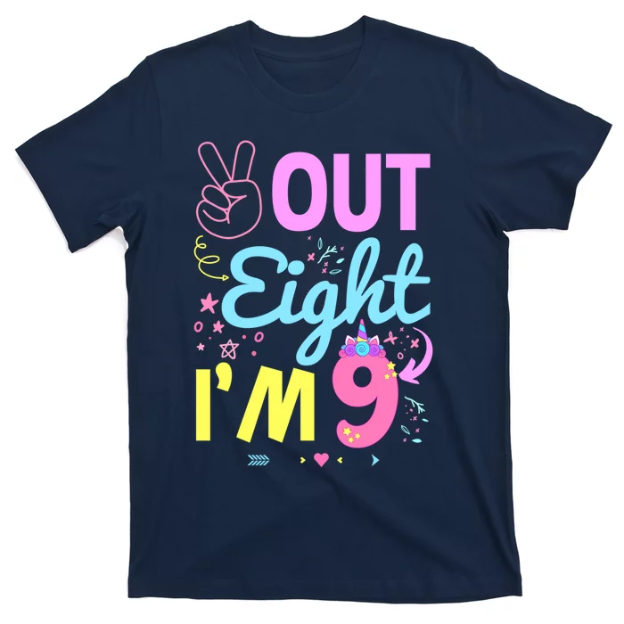 Peace Out 8 IM 9 Years Old 9th Happy Birthday For Boy Girl T-Shirt